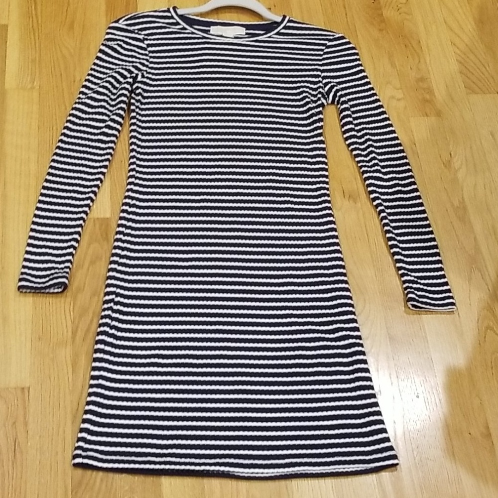 Micheal kors Black & White Strip Knit Dress